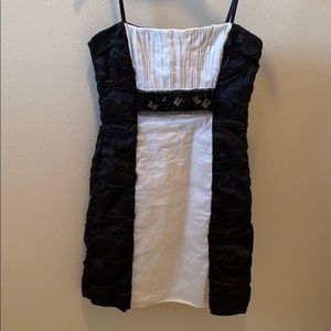 BCBG small cocktail dress. Black and white. Beaded